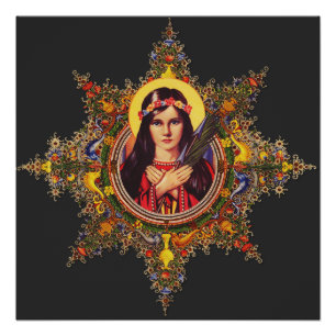 Poster Sainte Philomène Vierge Art Lumineux Premium