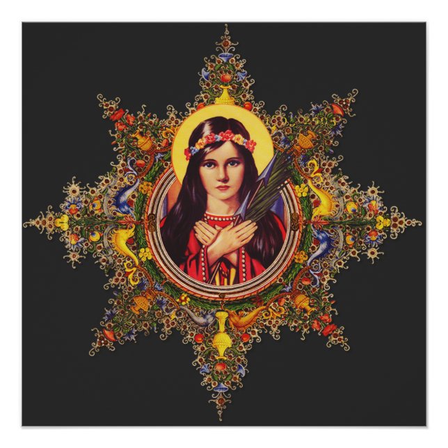 Poster Sainte Philomène Vierge Art Lumineux Premium (Devant)
