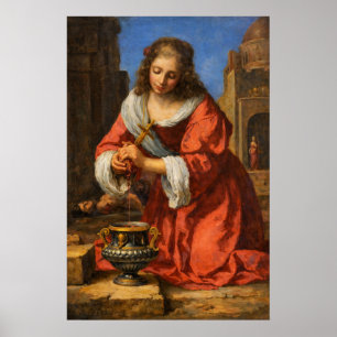 Poster Sainte Praxède par Johannes Vermeer