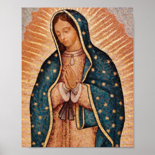 Poster Sainte prière funéraire espagnole Guadalupe Marie