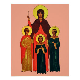 Poster Sainte Sophie et ses filles les vertus éternelles