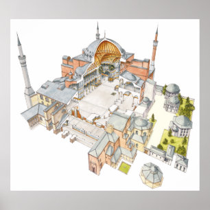 Poster Sainte Sophie. Istanbul Turquey.