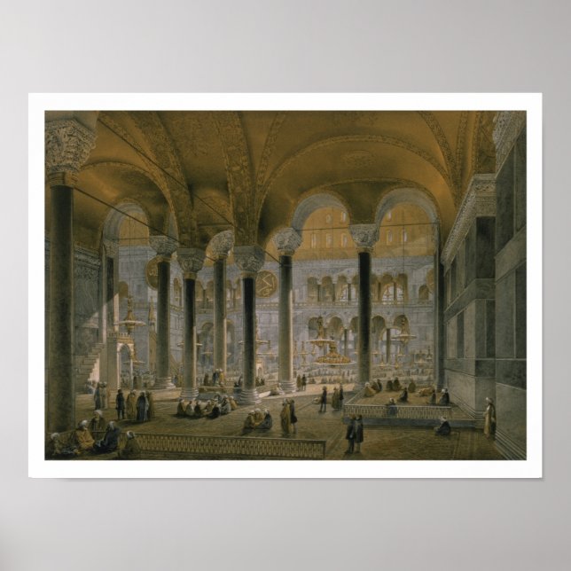 Poster Sainte Sophie, plaque 6 : la nef nord, gravée par (Devant)