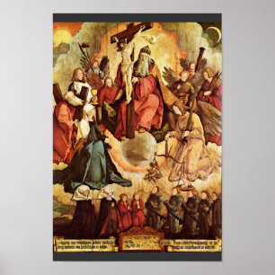 Poster Sainte Trinité Avec Les Anges, Les Saints Et Ses F