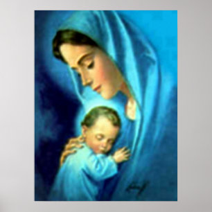 Poster Sainte Vierge Marie et Enfant Jésus