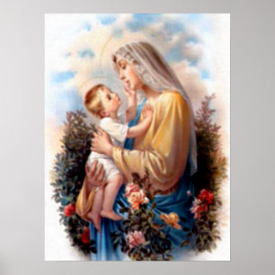 Poster Sainte Vierge Marie et Enfant Jésus