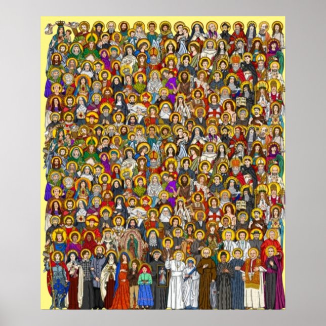 Poster Saints, All saints, Catholic Saints (Devant)