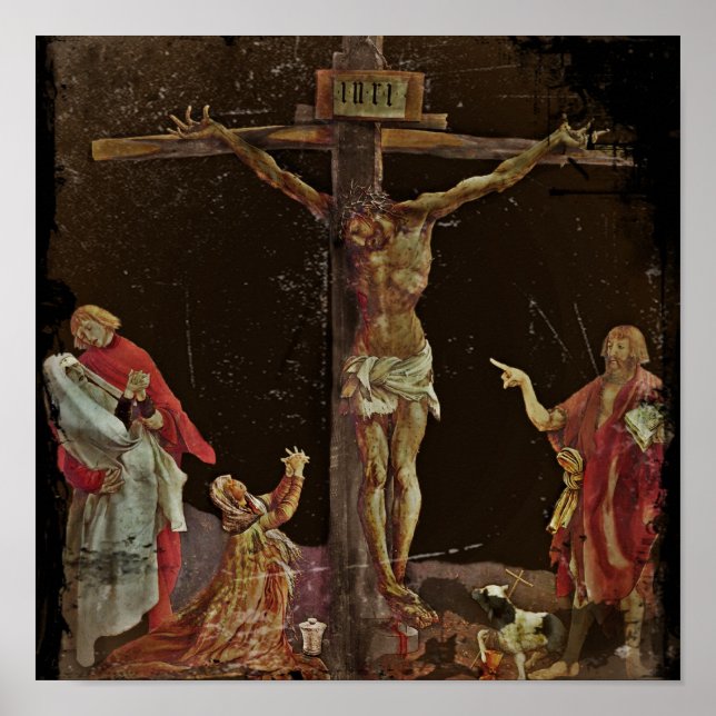 Poster Saints crucifixion aux pieds de Jésus (Devant)