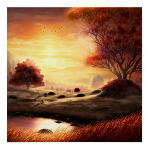 Poster Saison Automne Paysage Peinture-68753