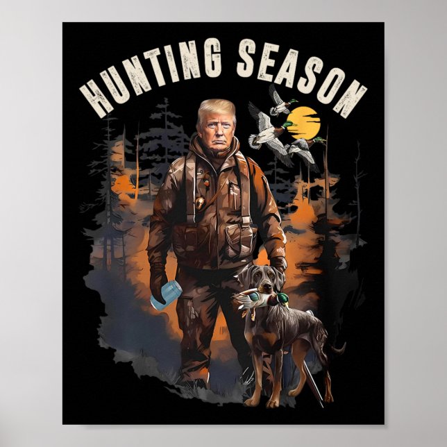 Poster Saison Chasse Camo Chasse Trump Canard Chasse Tru (Devant)