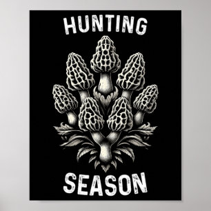 Poster Saison Chasse Morel Champignons Chasse Morchella F
