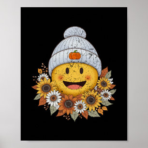 Poster Saison d'automne cosy Bohème Fleurie Sourire d'aut
