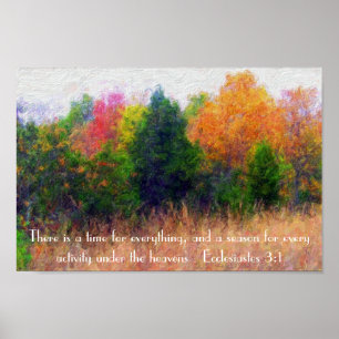 Poster Saison d'automne verset de la bible Ecclesiastes 3