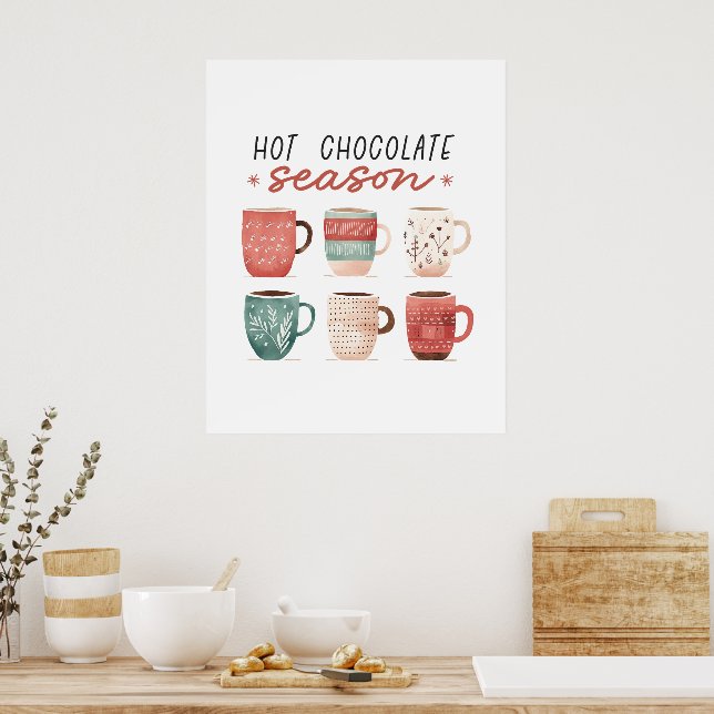 Poster Saison de chocolat chaud Hygge (Cuisine)