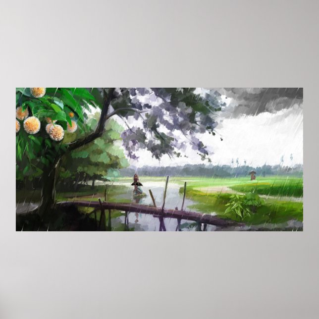 Poster Saison des pluies au Bangladesh (Devant)