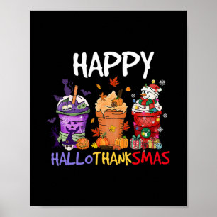 Poster Saison d'Halloween de Thanksgiving Joyeux Hallotha