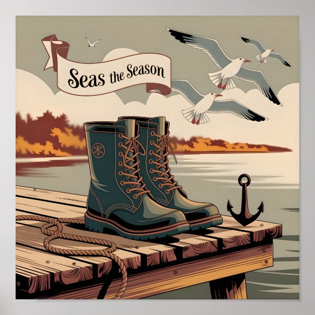 Poster Saison maritime Vintage Banner Art (Devant)