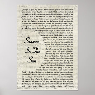 Poster Saisons Dans Le Soleil Chanson Lyrique Script Vint