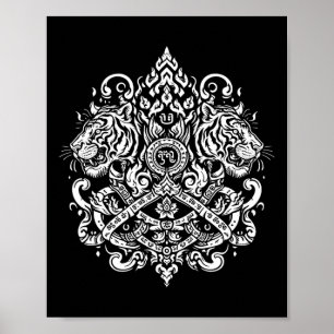 Poster Sak Yant Muay Mixed martial art thaïlandais Tattoo