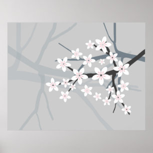 Poster Sakura - copie japonaise de fleur de cerisier