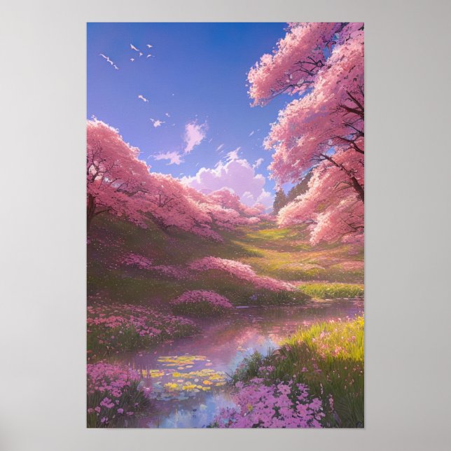 Poster Sakura Grove enchantée (Devant)