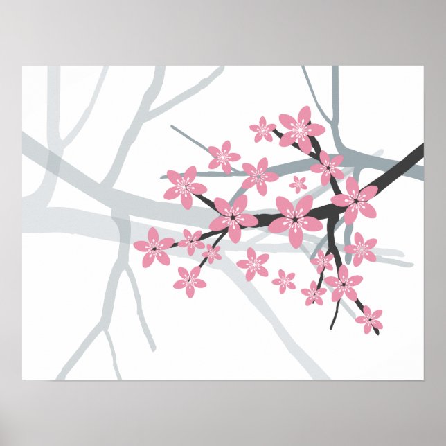 Poster Sakura - Japonais Cherry Tree Blossom Imprimer (Devant)