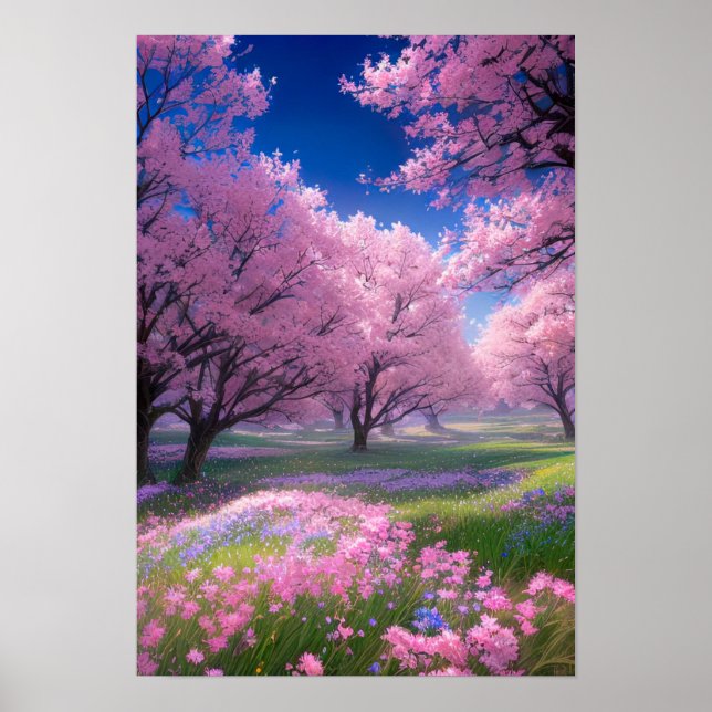 Poster Sakura Meadows en fleur (Devant)