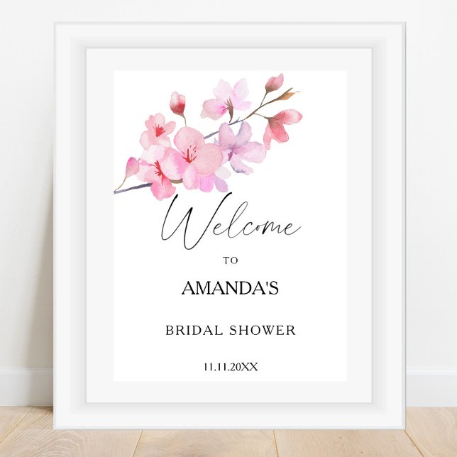 Poster Sakura - panneau de bienvenue pour une baby shower (Créateur téléchargé)