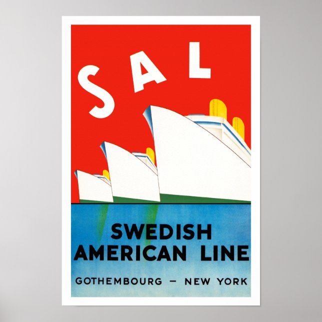 Poster SAL ~ Swedish American Line (Devant)