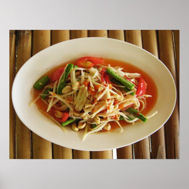Poster Salade de Papaya épicé [Som Tam] ... Thai Lao Food (Devant)