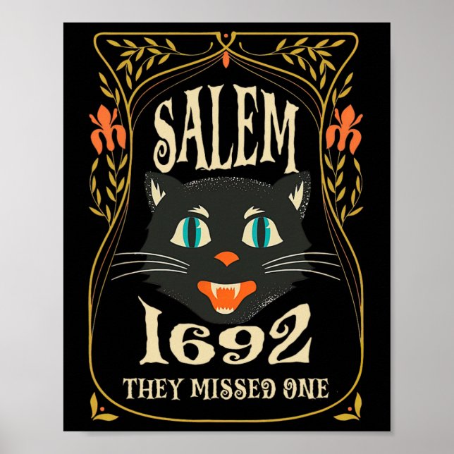 Poster Salem 1692 ils ont manqué une sorcière Halloween (Devant)