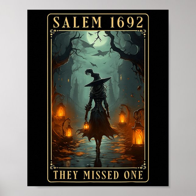 Poster Salem 1692 Ils Ont Manqué Une Sorcière Halloween (Devant)