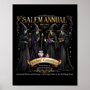 Poster Salem Annual 1692 Witches Convention Halloween Vin