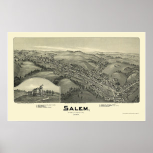 Poster Salem, carte panoramique de WV - 1899