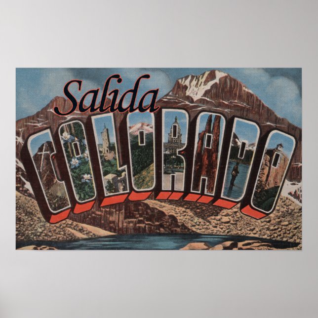 Poster Salida, Colorado - Scènes de grandes lettres (Devant)
