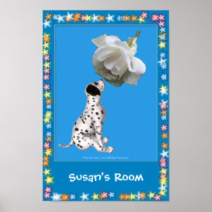 Poster Salle Dalmatienne pour enfants chiot Personnalisée