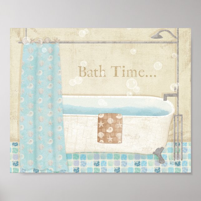 Poster Salle de bain en mosaïque (Devant)