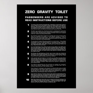 Poster Salle de bain Zéro Gravité Texte blanc complet