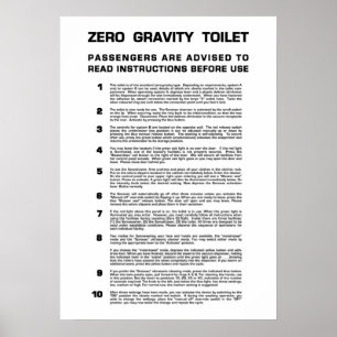 Poster Salle de bain Zéro Gravité Texte noir complet