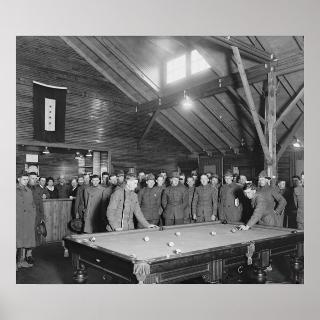 Poster Salle de billard du YMCA, 1910, Première Guerre mo (Devant)