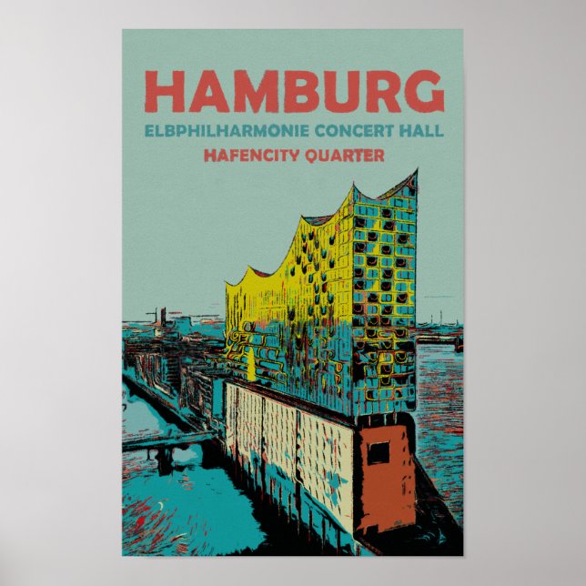 Poster Salle de concert Elbphilharmonie Iconique Hambourg (Devant)
