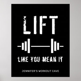 Poster Salle de fitness pour poids noir