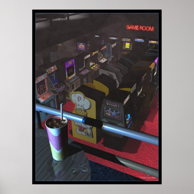 Poster Salle de jeu fumante (Devant)