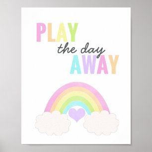 Poster Salle De Jeux Jouer À La Journée Pastel Rainbow