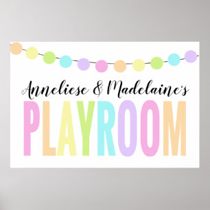 Poster Salle de lecture personnalisée Pom Pastel Rainbow