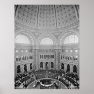 Poster Salle de lecture Rotunda (Bibliothèque du Congrès)
