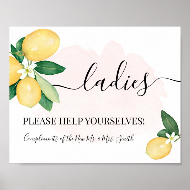 Poster Salle de Poudrage pour Dames Mariage Réception Cit (Devant)