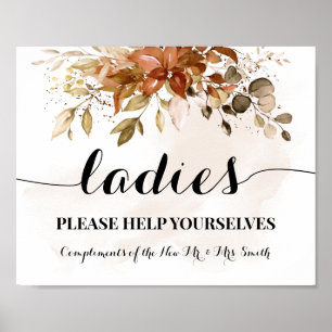 Poster Salle de Poudre pour Dames Réception de Mariage Au