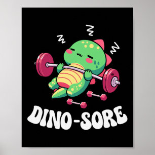 Poster Salle de sport de dinosaure Fitness Musculation Ex