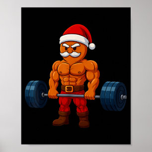 Poster Salle de sport de levage de poids de pain d'épice